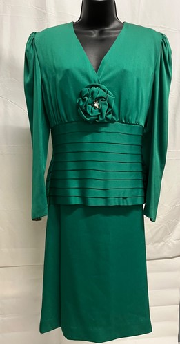 Vintage 80s dynasty green 2pc - 80s,