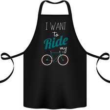 I Want to Ride My Bike Cycling Cyclist Cotton Apron 100% Organic
