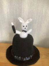 Magicians hat with rabbit. Hand Knitted Toilet Roll Cover,