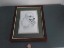 JOEL KIRK Signed Vintage Print Picture  Poodle  Framed