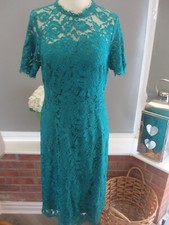 Women's COAST Jade Green Lace Shift Wiggle Party Occasion Dress UK 12 BNWOT