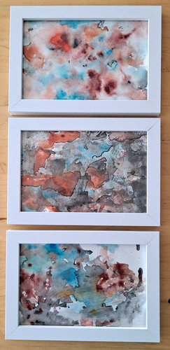 Framed x 4 watercolour - 6",