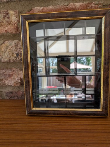 Vintage wood mirrored display - vintage,