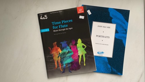Flute and piano sheet music - and,