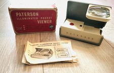 Vintage Paterson Illuminated Pocket Viewer In Case For 2" x 2" Slides