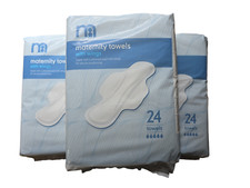 72 Super Absorbant 5 Drop Mothercare Maternity Towels with Wings Super Soft