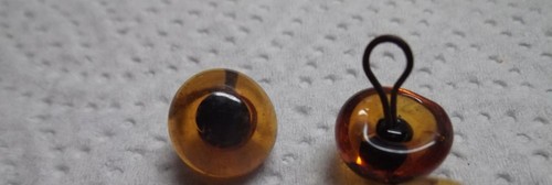 Pair 8 mm amber glass - mm,