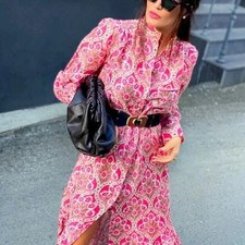 ZARA FLORAL PRINT SHIRT DRESS