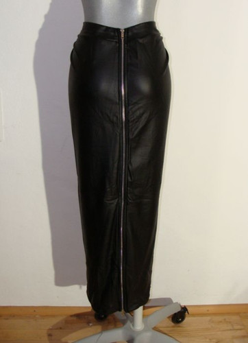 Hobble skirt leather look - hobble,