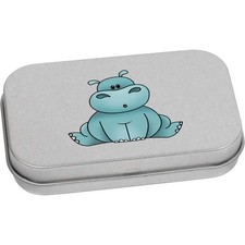 'Sitting Hippo' Metal Hinged Tin / Storage Box (TT034424)