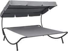 Grey Outdoor Double Lounge Bed