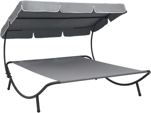 Grey outdoor double lounge - outdoor,
