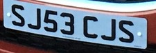 SJ53CJS Cherished Registration Plate Number Plate SJS & CJS On retention 