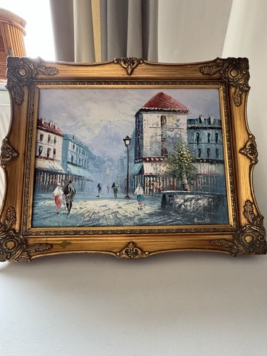 Framed oil painting - framed, •