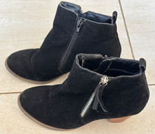 Size 4 black Primark Atmosphere ankle zip boots faux suede girls women