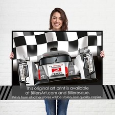 Audi R18 e-tron quattro Poster - Le Mans Racing Car poster on a Chequered Flag
