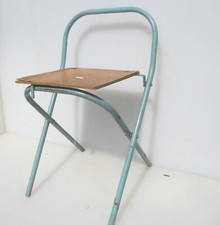 Small Vintage Wood & Iron Stool Children Kids Bench Step Old 20"H