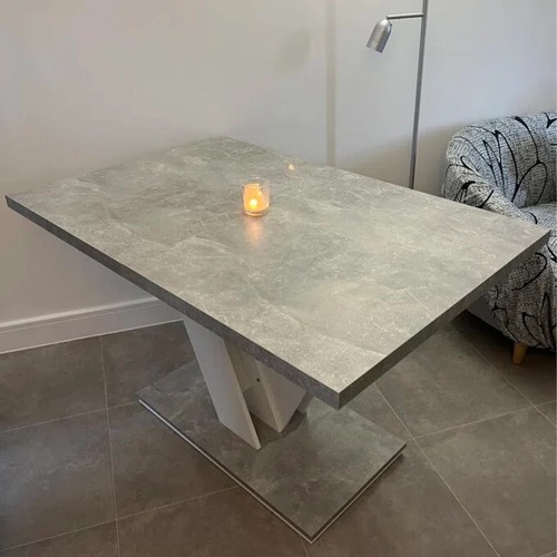 Grey white dining kitchen - grey,