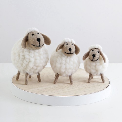 Wool felt sheep desktop decor - sheep,