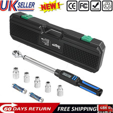 Calibrated Digital Adjustable Torque Wrench 3/8" 1/2" Drive Reversible 10-200Nm