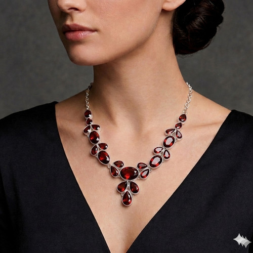 Red garnet gemstone 925 - red,
