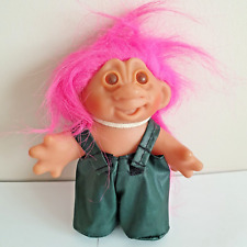 Vintage DAM Norfin Troll Doll 5" Fisherman Waders Pink Hair Vintage 1986 w/ Hat