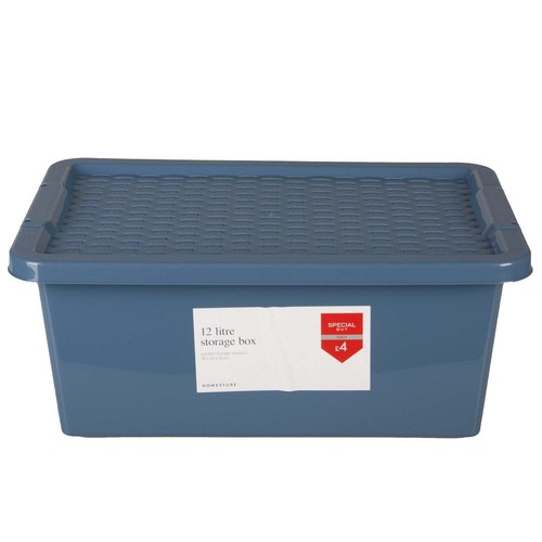 Blue rattan style storage box - rattan,