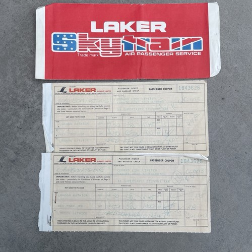 Laker airways skytrain - laker, tickets