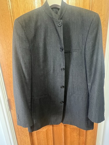 Men pinstripe nehru collar - pinstripe,