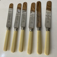 6 Stainless Steel 21cm Lewis Rose & Co Ltd Celluloid  Dinner Knives Cutlery