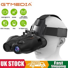 UK 4K Night Vision Goggles Binoculars Digital IR Head Mounted Hunting Recording