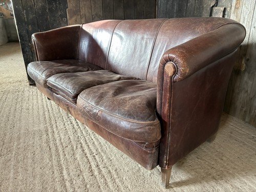 Vintage dutch leather sofa - vintage,