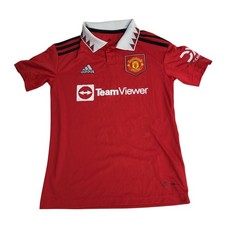 Adidas Man Utd FC Football Shirt Red 2022-23 Home Kit UK Boy's 9-10 Yrs FF376