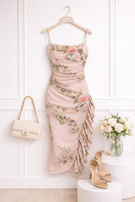 Zara Women Pink Floral Ruffled