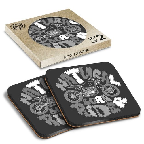 Boxed square coasters - x, bw