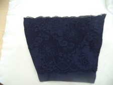 Women Modesty Panel Lace Bra Insert Instant Camisole Cleavage Up Cover Navy