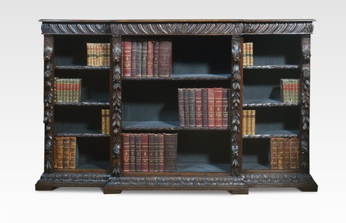 Heavily carved oak breakfront - carved,