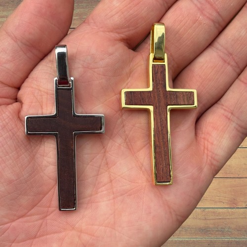 Large wooden cross pendant - large,