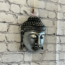 20cm Silver Buddha Head Mask