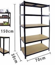 Heavy Duty 5 Tier Metal Garage Shelves Shelving Racking Storage Boltless Shelf