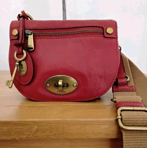 Fossil emilia bag red leather - fossil,
