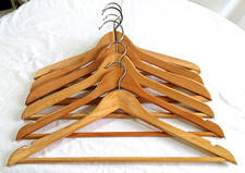 vintage wooden hangers x 6