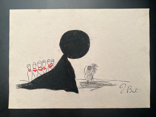 Tim burton drawing old - drawing, on