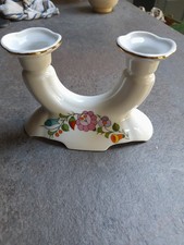 Vintage Kalocsa Hungarian Porcelain Hand Painted Double Candle Holder