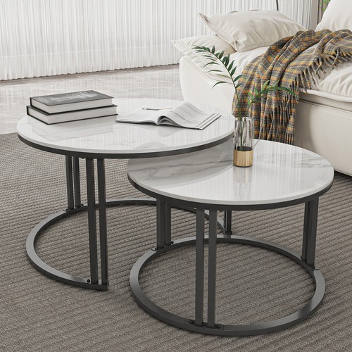 Round coffee table set - coffee,