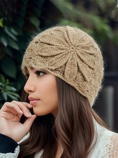 Women Ladies Winter/Autumn Handmade Crochet Big Floral Hollow Hat & Cap For Girl