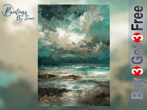 Ocean waves print on - 5"x7",