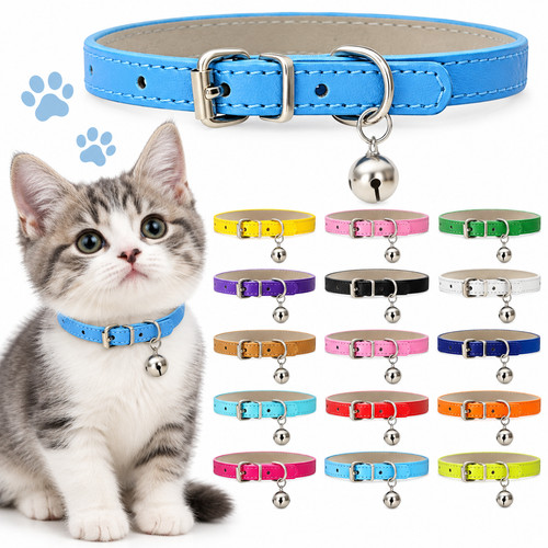 Cat collar leather - collar, with