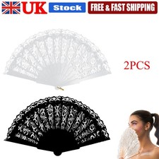 FOLDING WHITE LACE FAN Hand