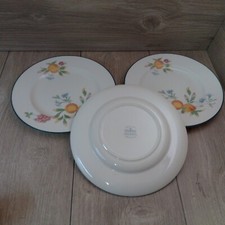 3 Cloverleaf Peaches & Cream Dinner Plates 25cm Large Vintage 80s 90s